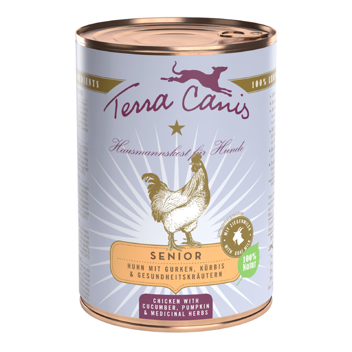 Terra Canis Hunde-Nassfutter Senior Huhn mit Gurken, Kürbis